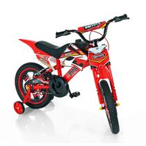 Bicicleta Moto Vermelha - Bike Moto Aro 16 - Unitoys