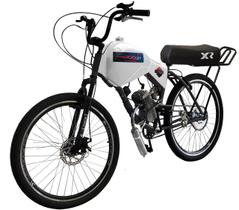 Bicicleta Motorizada 80cc Fr Disc/Susp com Carenagem Banco XR Rocket