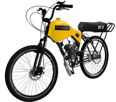 Bicicleta Motorizada 80cc Fr Disc/Susp com Carenagem Banco XR Rocket