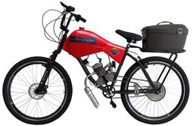 Bicicleta Motorizada 80cc Fr Disk/Susp com Carenagem Cargo Rocket