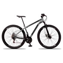 Bicicleta Mountain Bike 21 Velocidades Aço Suspensão Shimano Cor Grafite