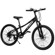 Bicicleta Mountain Bike Infantil Pipleo 24" 7 Velocidades com Garfo de Suspensão