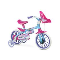 Bicicleta Nathor Aro 12 Com Rodinhas Barbie Azul e Rosa Bicicleta Nathor Aro 12 Com Rodinhas Barbie Azul e Rosa