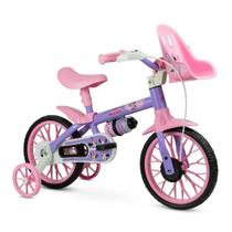 Bicicleta Nathor Aro 12 Com Rodinhas Minnie Roxo e Rosa Bicicleta Nathor Aro 12 Com Rodinhas Minnie Roxo e Rosa