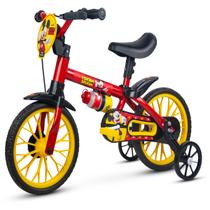 Bicicleta Nathor Aro 12 Mickey Vermelho Amarelo Com Rodinha