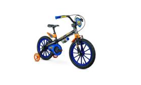 Bicicleta Nathor Aro 16 Hot Wheels Preto Laranja Azul Bicicleta Nathor Aro 16 Hot Wheels Preto Laranja Azul