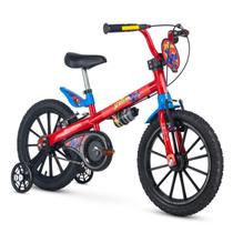 Bicicleta Nathor Spider Man Aro 16 C/ Rodinha e Garrafinha
