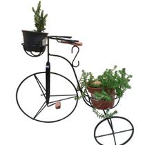 bicicleta para jardim com suporte para flores em ferro e madeira - tok final artesanatos