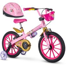 Bicicleta para menina Aro 16 com Capacete Princesas da Disney - Nathor