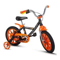 Bicicleta para menino aro 14 first pro com rodinhas laterais - Nathor