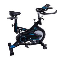 Bicicleta Para Spinning Pro, E17, Roda Livre 13Kg, Freio Mecânico, Preto E Azul, E17, Acte Sports