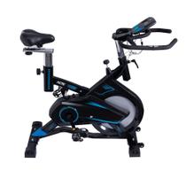 Bicicleta Para Spinning Pro, E17, Roda Livre 13Kg, Freio Mecânico, Preto E Azul, E17, Acte Sports