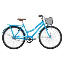 Bicicleta Paradise Urbana Aro 26 Quadro Aço 21 com Cesta e Bagageiro Free Action Azul Capri Bicicleta Paradise Urbana Aro 26 Quadro Aço 21 com Cesta e Bagageiro Free Action Azul Capri
