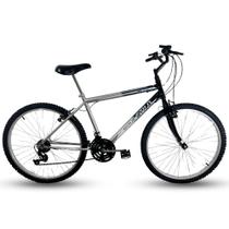 Bicicleta Passeio 18 Marchas Aro 26 Masculina Prata / Preto Bicicleta Passeio 18 Marchas Aro 26 Masculina Prata / Preto