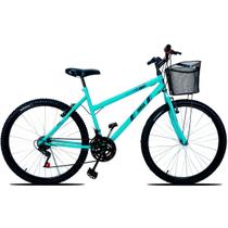 Bicicleta Passeio Anny Aro 26 C/cestinha 18 Vel. Rosa