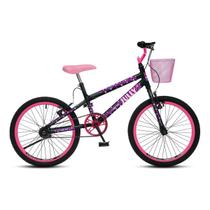 Bicicleta passeio colli bike jully aro 20 preto fosco com cesto