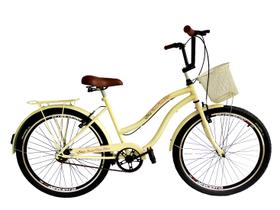 Bicicleta passeio feminina aro 26 com cestinha sem marchas - Maria Clara Bikes