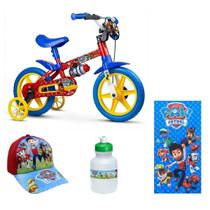 Bicicleta Patrulha Canina Aro 12 Passeio 4 Itens