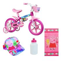 Bicicleta Peppa Pig Rosa Passeio 4 Itens Bicicleta Peppa Pig Rosa Passeio 4 Itens