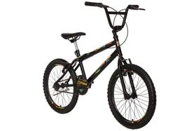 Bicicleta Preta Aro 20 Infantil Freio V-Brake + Pezinho de Apoio BMX - Vellares