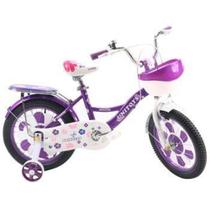 Bicicleta Princess Aro 16 Com Garupa E Cesto Roxa - Unitoys