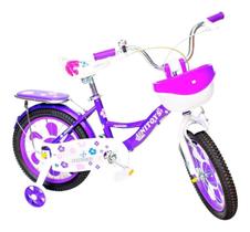 Bicicleta Princess Aro16 Roxa Meninas 5A 8 Anos Unitoys 1402
