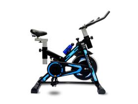 Bicicleta profissional de spinning exercício aeróbico azul