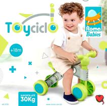 Bicicleta Quadriciclo Toyciclo - Equilíbrio 4 Rodas Verde - Roma Brinquedos