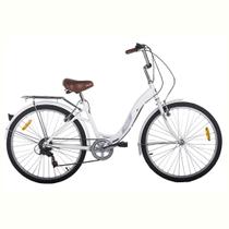 Bicicleta Retrô Aro 26 Alumínio 7V Branca Shimano City - Mobele