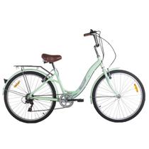 Bicicleta Retrô Aro 26 Alumínio 7V Verde Shimano City - Mobele