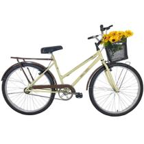 Bicicleta Retrô Aro 26 Freio V-Brake Cesta Bege / Marrom Bicicleta Retrô Aro 26 Freio V-Brake Cesta Bege / Marrom