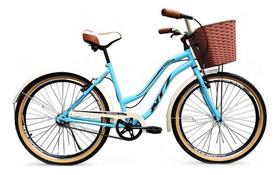 Bicicleta Retro Ntz Beach Com Marcha Conforto Azul Quadro 26