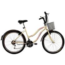 Bicicleta Retrô Vintage Aro 26 18v Feminina Beach Bege - Dalannio Bike