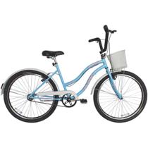 Bicicleta Retro Vintage Aro 26 Feminina Beach Azul Bebe