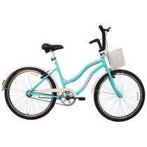 Bicicleta Retro Vintage Aro 26 Feminina Beach Azul Turquesa