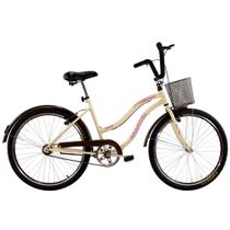 Bicicleta Retro Vintage Aro 26 Feminina Beach Bege - Dalannio Bike