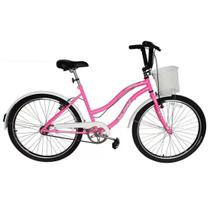 Bicicleta Retrô Vintage Aro 26 Feminina Beach Rosa Chiclete Bicicleta Retrô Vintage Aro 26 Feminina Beach Rosa Chiclete