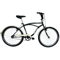 Bicicleta Retro Vintage Aro 26 Masculina Beach Preta com Bege Bicicleta Retro Vintage Aro 26 Masculina Beach Preta com Bege