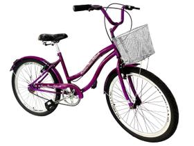 Bicicleta retrô vintage urbana aro 26 com cesta sem marchas