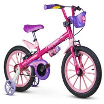 Bicicleta Rosa Infantil Nathor Top Girls Aro 16 Com Rodinhas