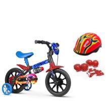 Bicicleta Sonic Rodinha Infantil Aro 12 Criana 3 Itens