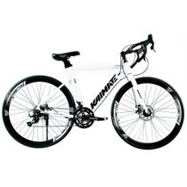 Bicicleta Speed Aro 700 Bike 16 Vel Marchas Aeroedge Freio A Disco Quadro Alumínio Resistente Leve Cor Branco - Wct Fitness Bicicleta Speed Aro 700 Bike 16 Vel Marchas Aeroedge Freio A Disco Quadro Alumínio Resistente Leve Cor Branco - Wct Fitness