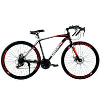 Bicicleta Speed Sprint Aro 700 Bike 21 Vel Marchas Freio a Disco Quadro Aço Carbono Leve Resistente Cor Preto/Vermelho - WCT FITNESS Bicicleta Speed Sprint Aro 700 Bike 21 Vel Marchas Freio a Disco Quadro Aço Carbono Leve Resistente Cor Preto/Vermelho - WCT FITNESS