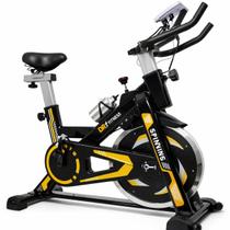 Bicicleta Spinning Com Roda De Inércia De 13kg DR FItness Preto Amarelo Premium com garrafinha de brinde Bicicleta Spinning Com Roda De Inércia De 13kg DR FItness Preto Amarelo Premium com garrafinha de brinde