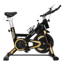 Bicicleta Spinning Com Roda De Inércia De 13kg ShopR Preto Amarelo Bicicleta Spinning Com Roda De Inércia De 13kg ShopR Preto Amarelo