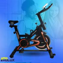 Bicicleta Spinning Ergométrica 13 Kg Preta e Amarela Roda de Inercia até 130kg Mecânica Desempenho e Estilo para Seus Treinos Potência em Movimento - EVOLUX