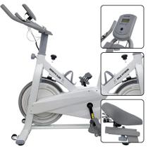Bicicleta Spinning Ergométrica Bike Roda de Inércia Suporta até 130kg Potência e Desempenho Mile Fitness