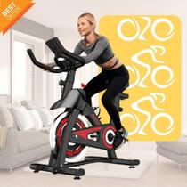 Bicicleta Spinning Ergométrica Para Exercício Profissional com Monitor suporta até 150kg Academia 1.90m