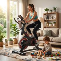 Bicicleta Spinning Ergométrica Roda de Inércia de 8kg Profissional Silenciosa Ajustável Suporta 130kg Bike Fitness Treino em Casa Iwmabru