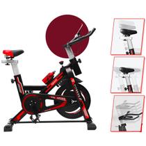 Bicicleta Spinning Ergométrica Roda Inércia 13kg Carga 150kg Vermelho